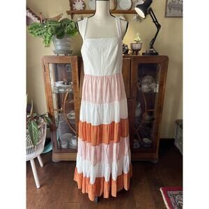 Hutch Anthropologie Alston Eyelet Sundress Maxi Women’s Size 14 Lined NWT